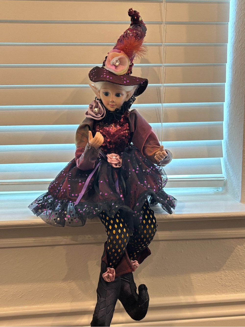 Nicole Miller Purple Sequined Elf Doll